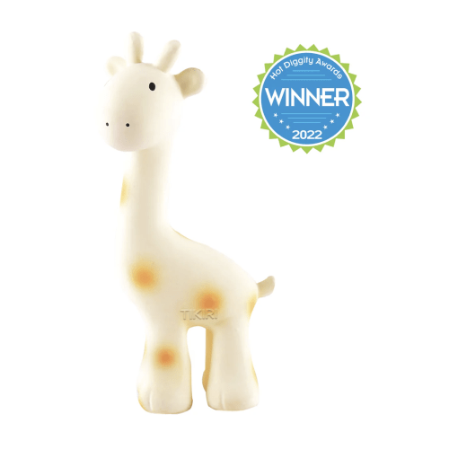 Giraffe Organic Natural Rubber Rattle, Teether & Bath Toy