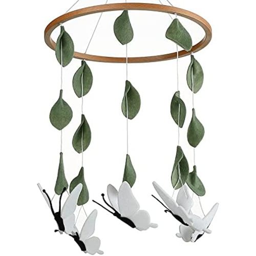Baby Crib Mobile (White Butterflies) - Baby Shower Gift Nursery Decoration for Boys & Girls