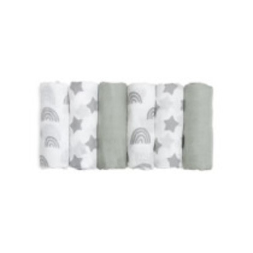 Walmart Muslin Organic Cotton Swaddle Blankets 6-Pack