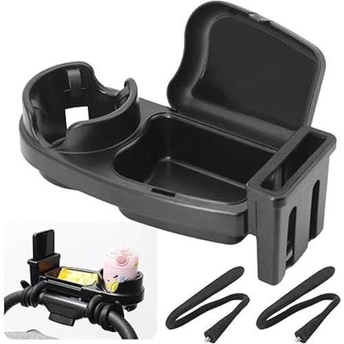 Universal Stroller Snack Tray, Cup Holder Tray with Silicone Flexible Arms Grip, Universal Stroller Snack Tray Attachment for Baby & Toddler, Stroller Accessories, Snacking On The Go
