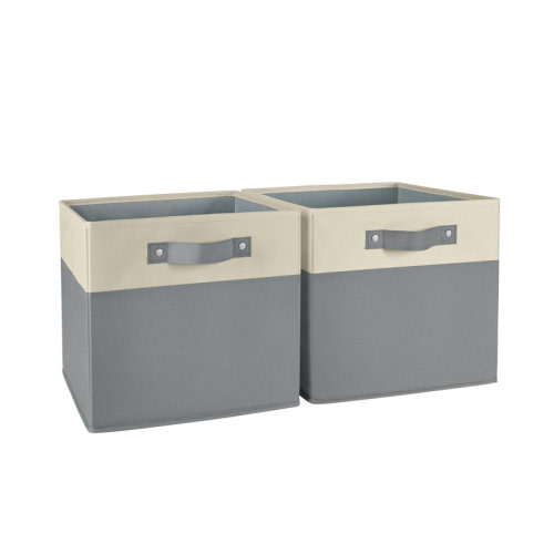 RiverRidge Home RiverRidge Kids 2pc Two-Tone Fabric Collapsbilble Cube Storage Organizers with Handles & Reviews | Wayfair