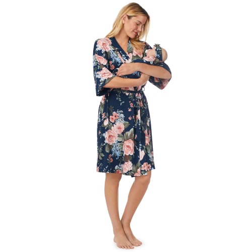 Mommy & Me Matching Robe, Baby Girl Swaddle, and Headband Baby Shower Gift Set, 3pc