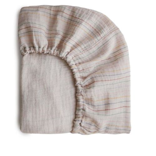 Mini Muslin Crib Sheet Retro Stripes One Size