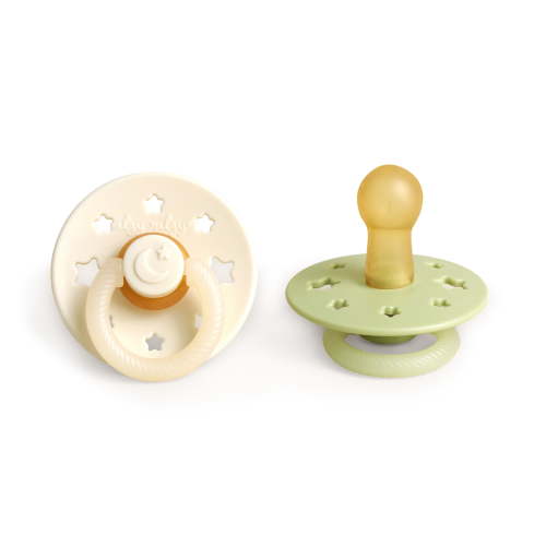 Itzy Soother Natural Rubber Pacifier Set of 2 Glow in the Dark 6-18m