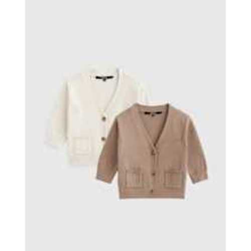 100% Organic Cotton Oversized V-Neck Cardigan 2-Pack - Baby
