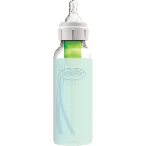 Dr. Brown's Natural Flow Options+ Glass Baby Bottle Sleeves,100% Silicone,8 oz,Narrow,Mint