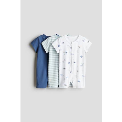 3-PACK COTTON PAJAMA JUMPSUITS