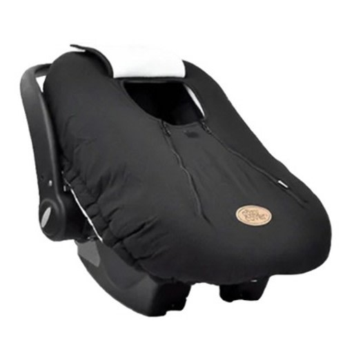 CozyBaby Cozy Cover Infant Car Seat Insulating Cover with Dual Zippers, Face Shield, and Elastic Edge for Travel During Winter Months, Black