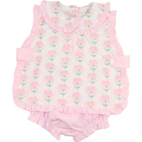 Pink And Green Floral Ruffle Diaper Set – Cecil & Lou