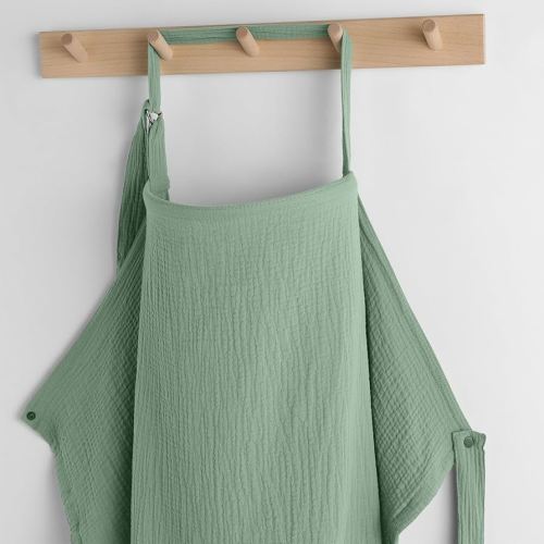 Yoofoss Muslin Nursing Cover for Breastfeeding, 100% Cotton Breastfeeding Cover with Arch Neckline, Soft Breathable Privacy Nursing Covers for Women, Multi-use Breastfeeding Essentials-Green