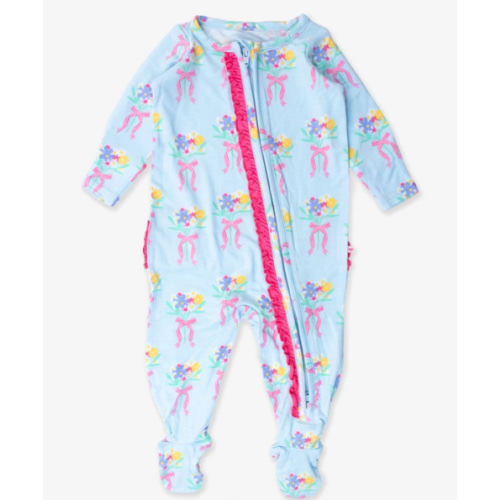 Ruffle One Piece Footie Pajama, Bamboo Viscose