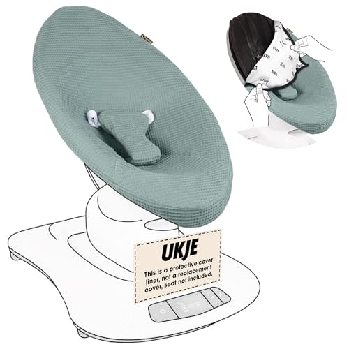 UKJE Liner Baby Rocker Cover, Compatible with 4moms MamaRoo 4 Old Model Before 2022, Baby Swing Cover, Bouncer Cover, Cover Swing Bouncer, Jade