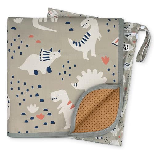 Wildcubz 51"" Heavy Duty Baby Splat Mat for Under High Chair | Includes Wet Bag | Premium Washable Toddler Mat | Baby Led Weaning | High Chair Mat for Floor | Craft Mat | Splash Mat (Dino), WC-1001