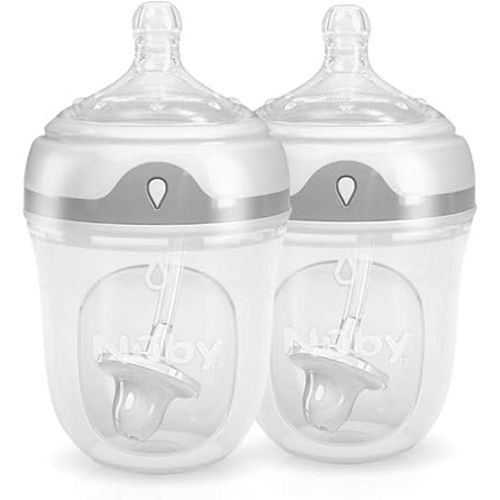 Nuby 2 Piece 360 Comfort Silicone Bottle, 5 Ounce