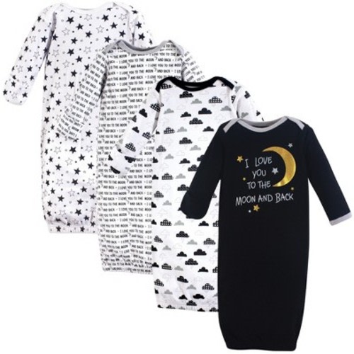 Hudson Baby Infant Cotton Long-Sleeve Gowns 4pk, Size: 0-6 months