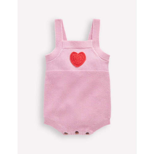 Knitted Romper-Vintage Pink Heart | Boden USA