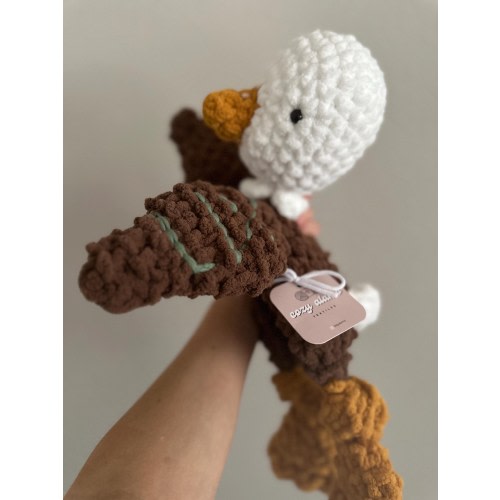 LIX the Bald Eagle - Eagle Snuggler - Eagle Lovey - handmade Crochet - ready to ship