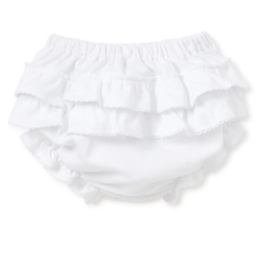 White Kissy Basics Ruffle Diaper Cover