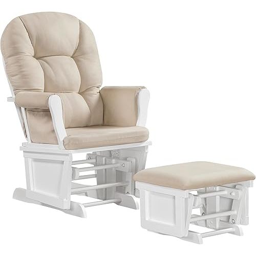 Lennox Furniture Glider Rocker Combo White Beige
