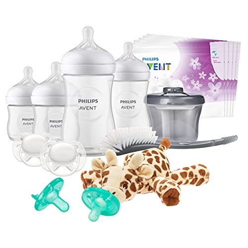 Philips AVENT Natural Baby Bottle with Natural Response Nipple, Essentials Baby Gift Set, SCD839/02