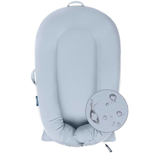 Organic Replacement Cover with Waterproof Pad | Premium Quality Spare Cover Certified Organic Cotton | [Fits Dockatot Deluxe + Docks] (Cover Only) (Alice Blue, Waterproof Organic Cotton)