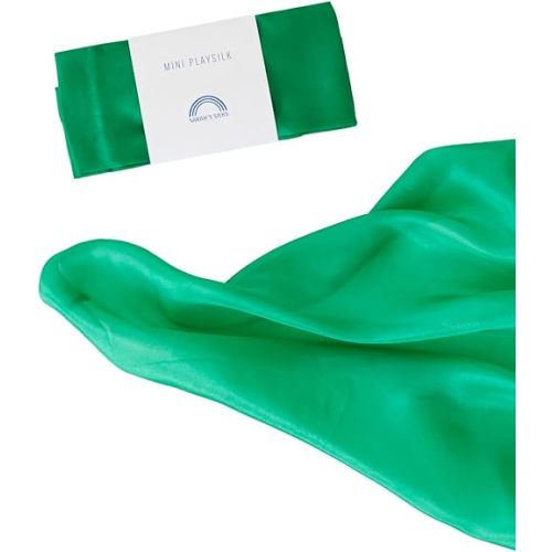 Sarah's Silks Mini Playsilks | Solid Colors | Creative Waldorf Toys for Education and Open-Ended Play (Emerald)