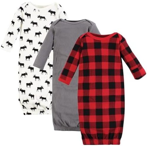 Hudson Baby Unisex Baby Thermal Gown 3pk