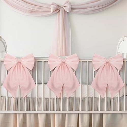 3 Pack Large Pink Bows for Decoration 11 x 23 Inches Big Pink Bow Decor Coquette Party Background for Bachelorette Baby Shower Bridal Shower Wedding