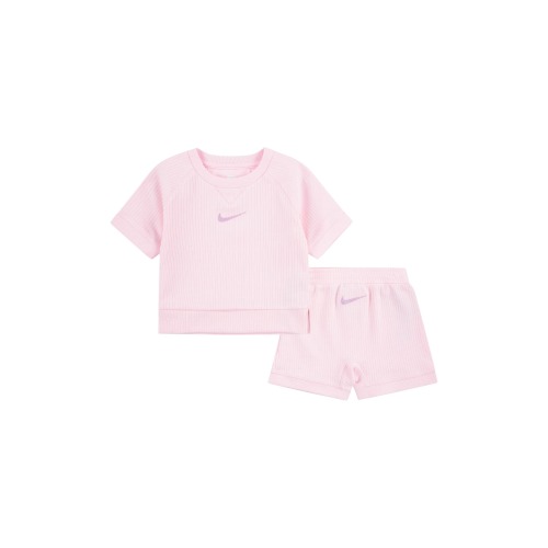 Baby Ready Set Rib T-Shirt & Shorts Set, 24M, Pink Foam
