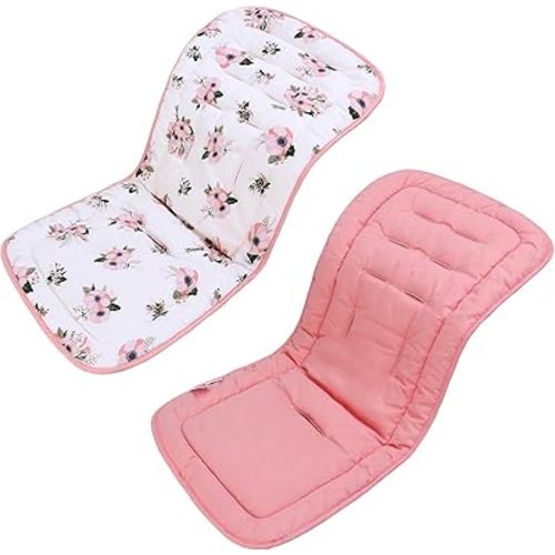 Baby Stroller Cushion,Infant Car Seat Insert-Reversible Universal Breathable and Soft Newborn Stroller Mat,100% Cotton Cover Toddler Seat Pad Liner-34x78cm,1 Pack(Pink Princess)