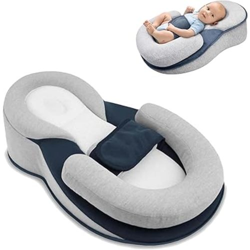Rest Nest Baby Bed Incline Lounger with Strap,Keesley Baby Bed Acid Reflux,Tummy Time,Washable (Regular)