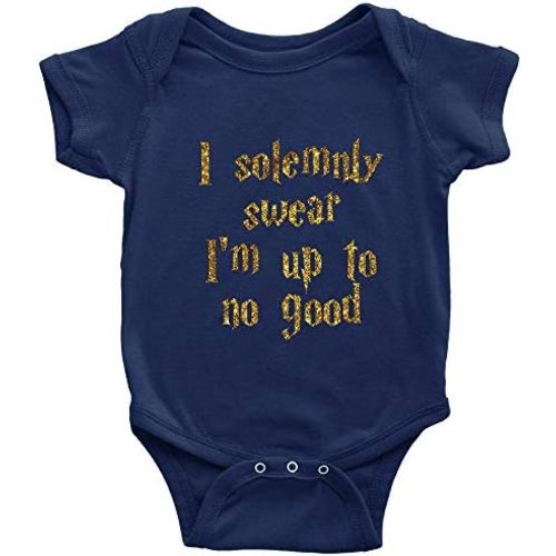 Unisex Baby I Solemnly Swear I Am Up to No Good One Piece Bodysuit Short Sleeve Romper
