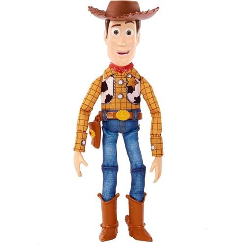 Mattel Disney Pixar Toy Story Talking Woody Action Figure & Accessory, Roundup Fun 12-inch Collectible with 30+ Sounds & Phrases