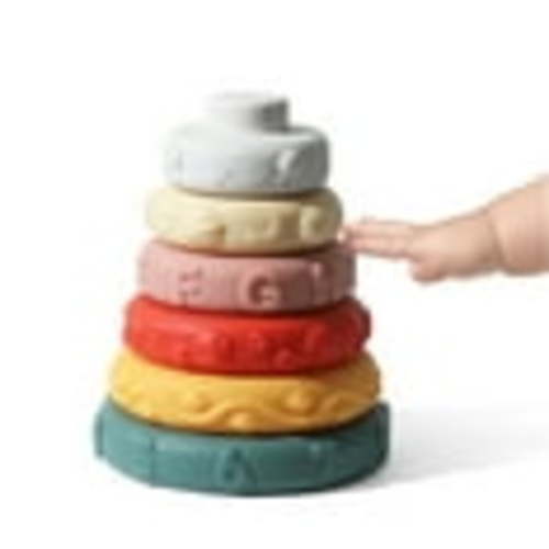 Smasener 6 Pcs Stacking Rings Soft Toys&Teething Toys Montessori Toys, Baby Toys 6-12 months Squeeze Play with Early STEM Learning Toy