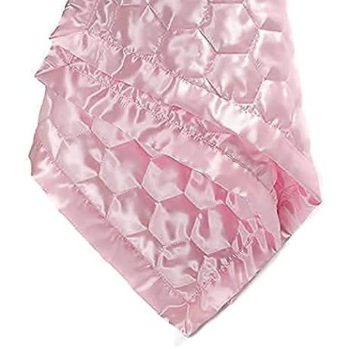 Quilted Satin Baby Blanket 48"x36" (Pink)