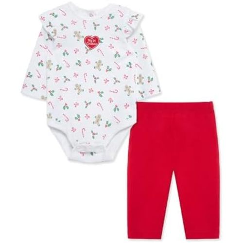 Little Me Clothes for Baby Girls' Holiday Bodysuit and Dress Set, 3 Months - 12 Months