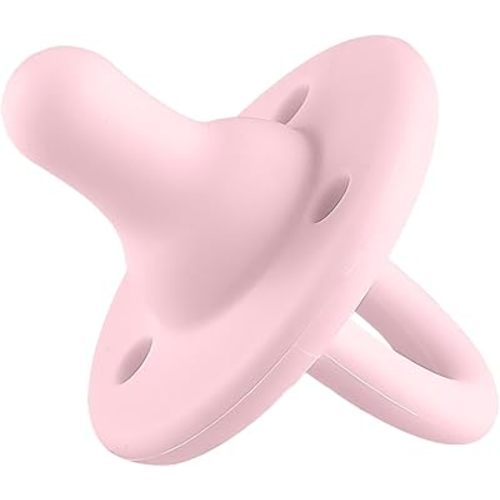 Lee Lee and Me Paci - Blush Color - 100% Medical Grade Silicone Pacifier Breast-Like Nipple Design for Better Latch - Size 0-18 Months