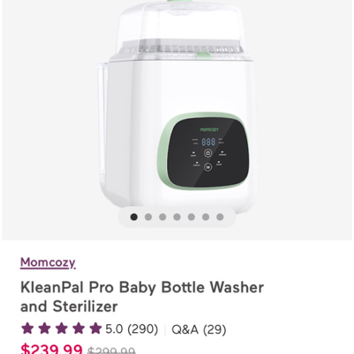 Momcozy KleanPal Pro Baby Bottle Washer, Sterilizer & Dryer - All-in-One Cleaning Machine for Bottles, Pump Parts & Baby Essentials - Time-Saving & Effortless Care