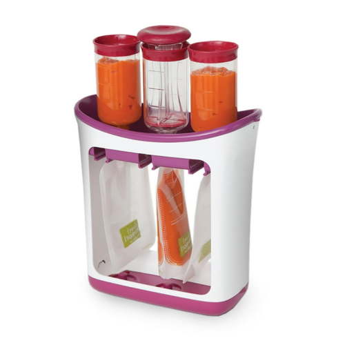 Infantino Fresh Squeeze Station for Babies, Hand Feed, Disposable Pouches, White