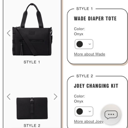 Mix & Match Parent Kit: Wade Diaper Tote & Joey Changing Kit in Onyx