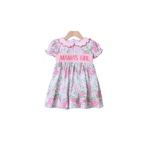 Smocked Mama's Girl Pink Floral Dress 2 T or 3t