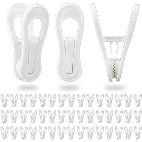 120 Pcs Multi-Purpose Plastic Hanger Clips, White Clothing Finger Clips for Hangers, Pants, Socks, Hats, Skirts and Household Organization
