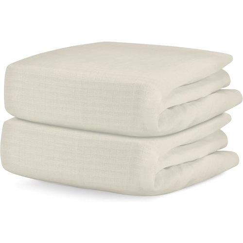 Newton Baby Fitted Crib Sheet (2-Pack) - Ultra Breathable and Soft, Organic Cotton, Fits All Standard Cribs, Oatmeal