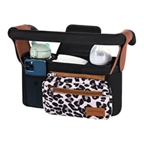 Amazon.com : Momcozy Universal Baby Stroller Organizer, 2 Insulated Cup Holder, Detachable Zippered Pocket, Adjustable Shoulder Strap, Large capacity for baby essentials, Compact Design Fits Any Strollers : Baby