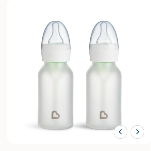 Bond® Silicone Glass Bottle 8oz, 2pk (White) | Munchkin