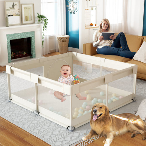 Uanlauo Baby Playpen, Playpen for Babies & Toddlers, 47 x 47" Small Baby Play Pen & Reviews | Wayfair