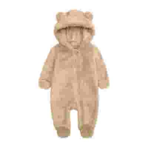 Elainilye Fashion Unisex Baby Clothes Newborn Boys Girls Plush Cute Bear Ears Winter Thick Warm Jumpsuit Romper, Sizes 3-6 Months