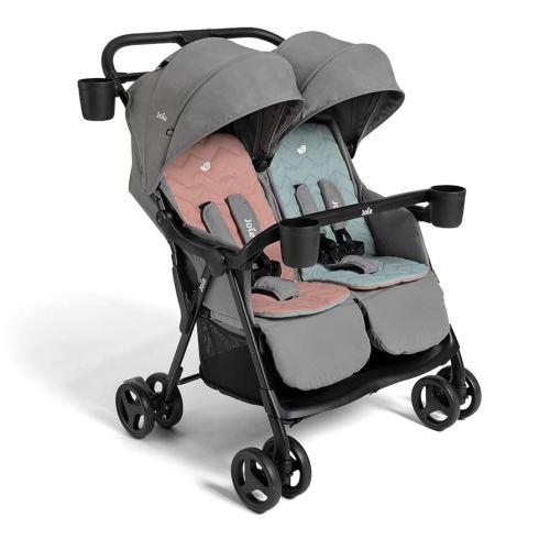 Rosemary Side-by-Side Double Stroller – Lightweight, Compact, and Comfortable Side-by-Side Stroller for Twins or Siblings