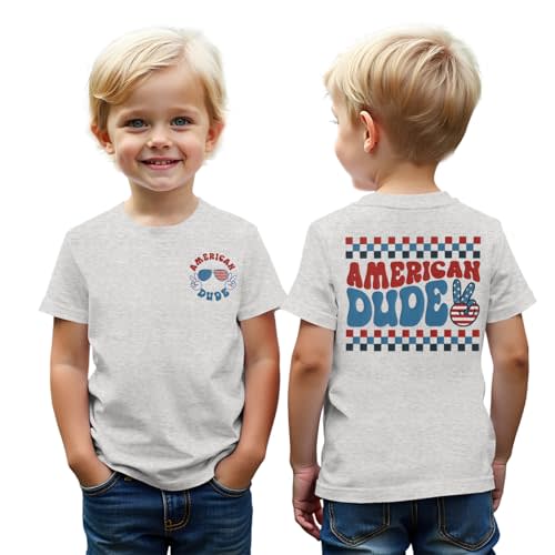 CM C&M WODRO 4th of July Shirt Toddler Baby Boys American Dude T-Shirt Short Sleeve Kids Patriotic Tee Independence Day Tops