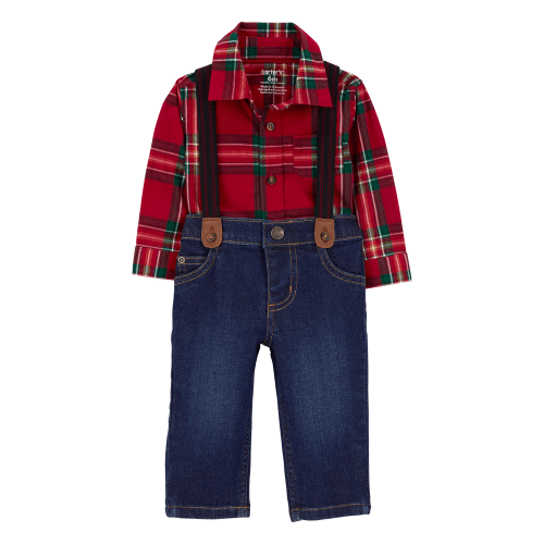 Baby 3-Piece Plaid Dress Me Up Set - Carter's | Carter's